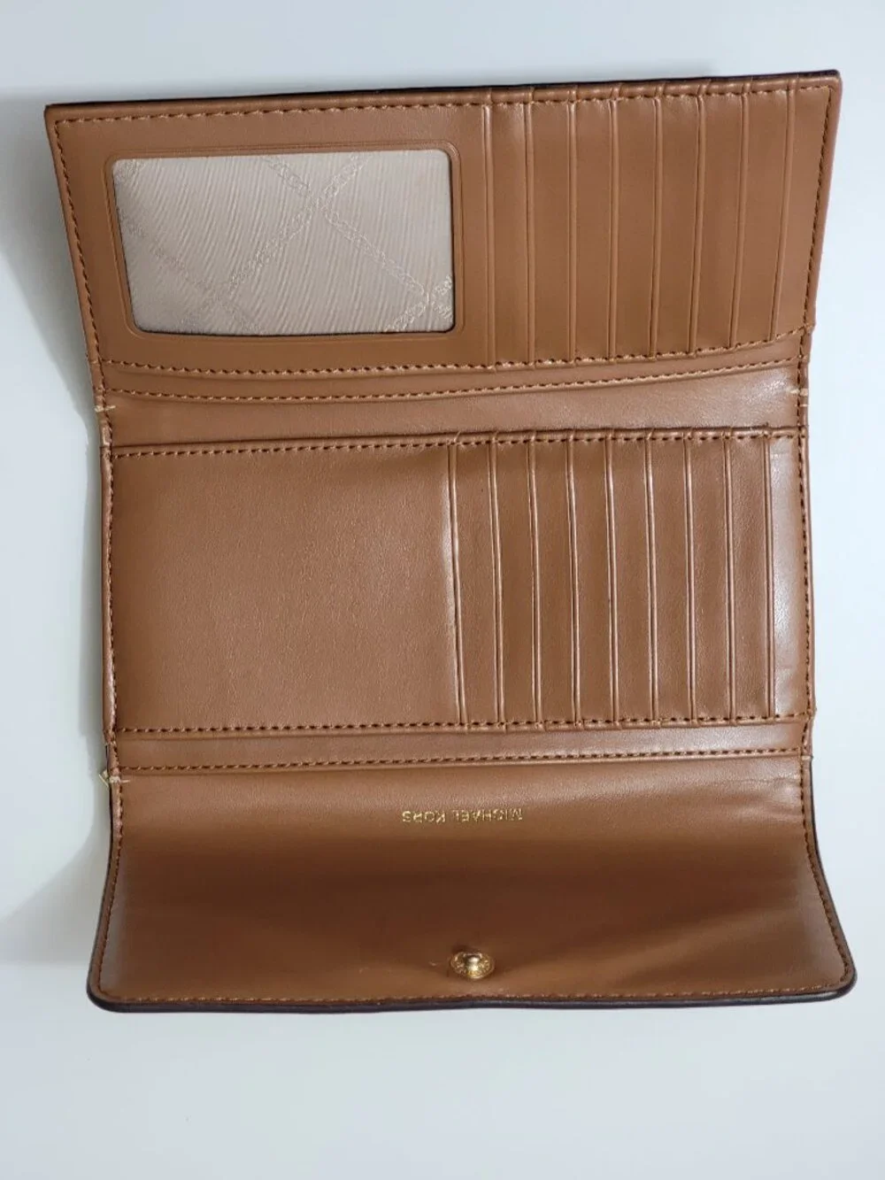 Michael Kors Bags and Wallets Large Logo Trifold Wallet Vanilla Acorn Leather